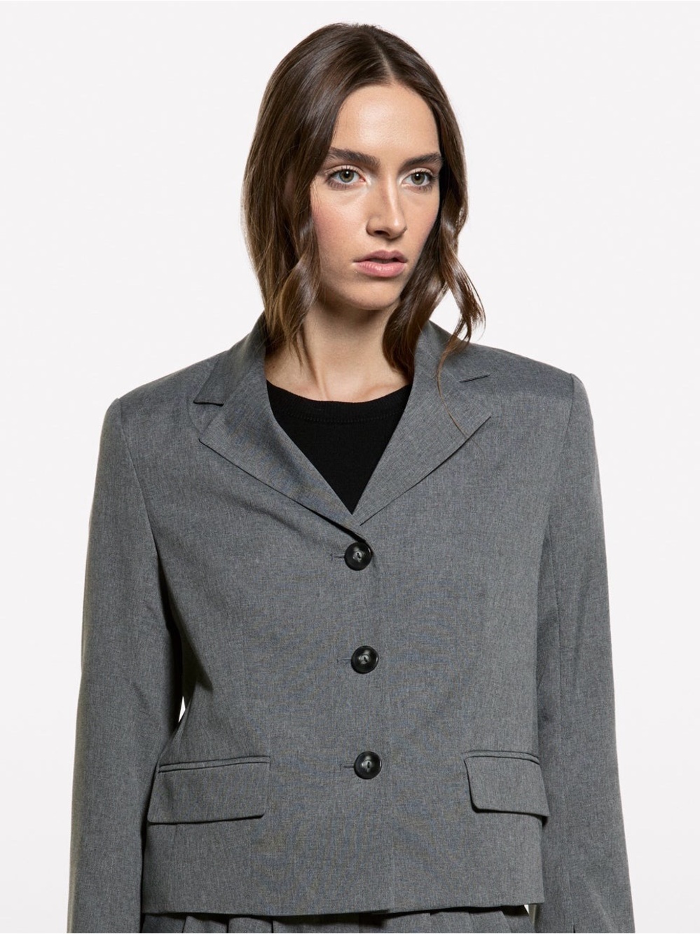 Size 42 Women’s Sisley SHORT BLAZER WITH MARL EFFECT gray